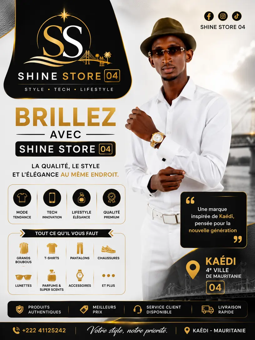 Affiche « Brillez avec SHINE STORE 04 » conçue par l'agence